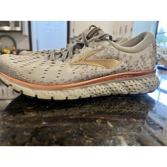 Brooks Glycerin 17 Shoes Womens Size 8 Gray Rose Gold Neutral Running Sneakers - Picture 6 of 11